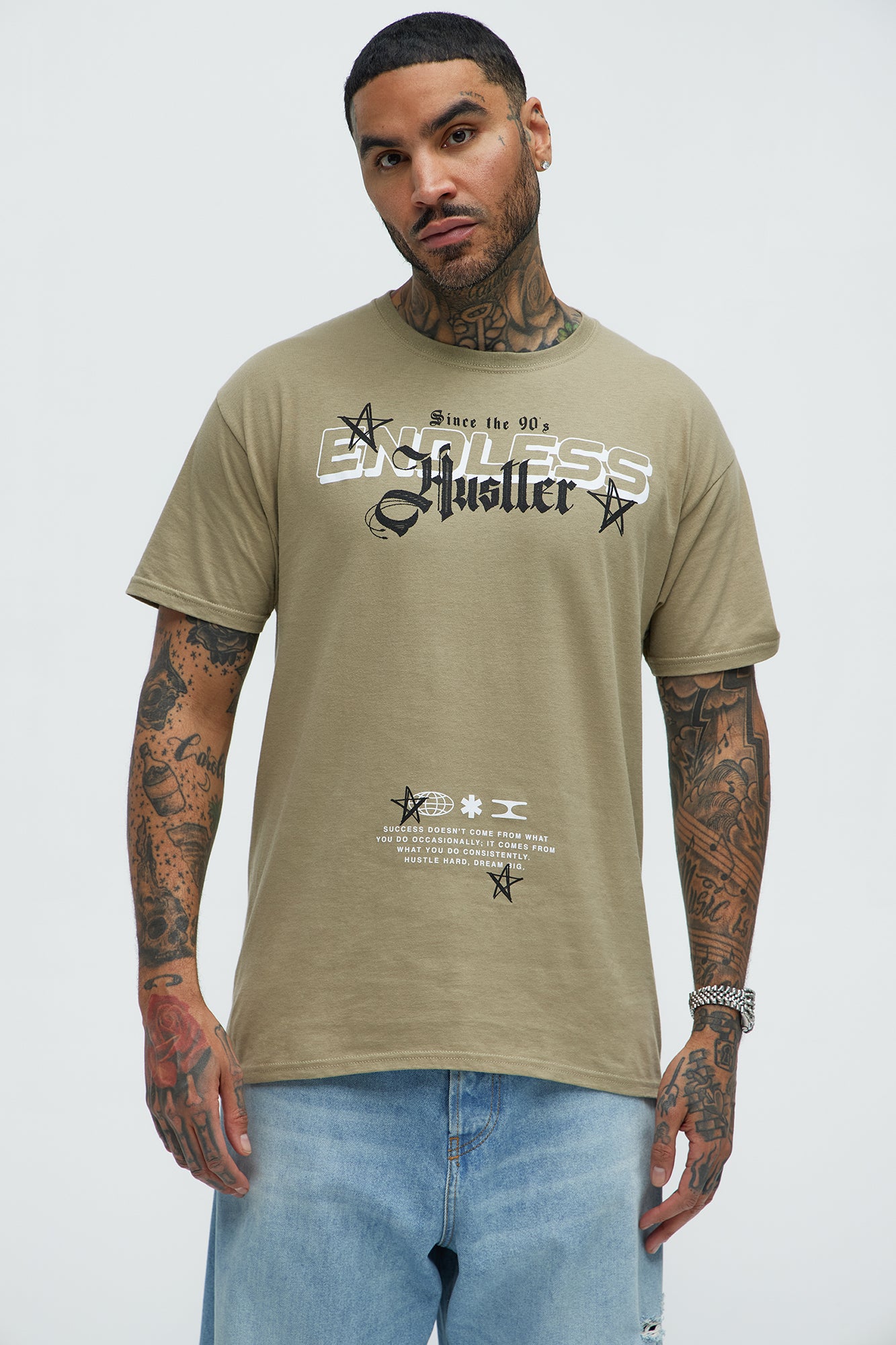 Endless Hustler Short Sleeve Tee - Khaki Online Now