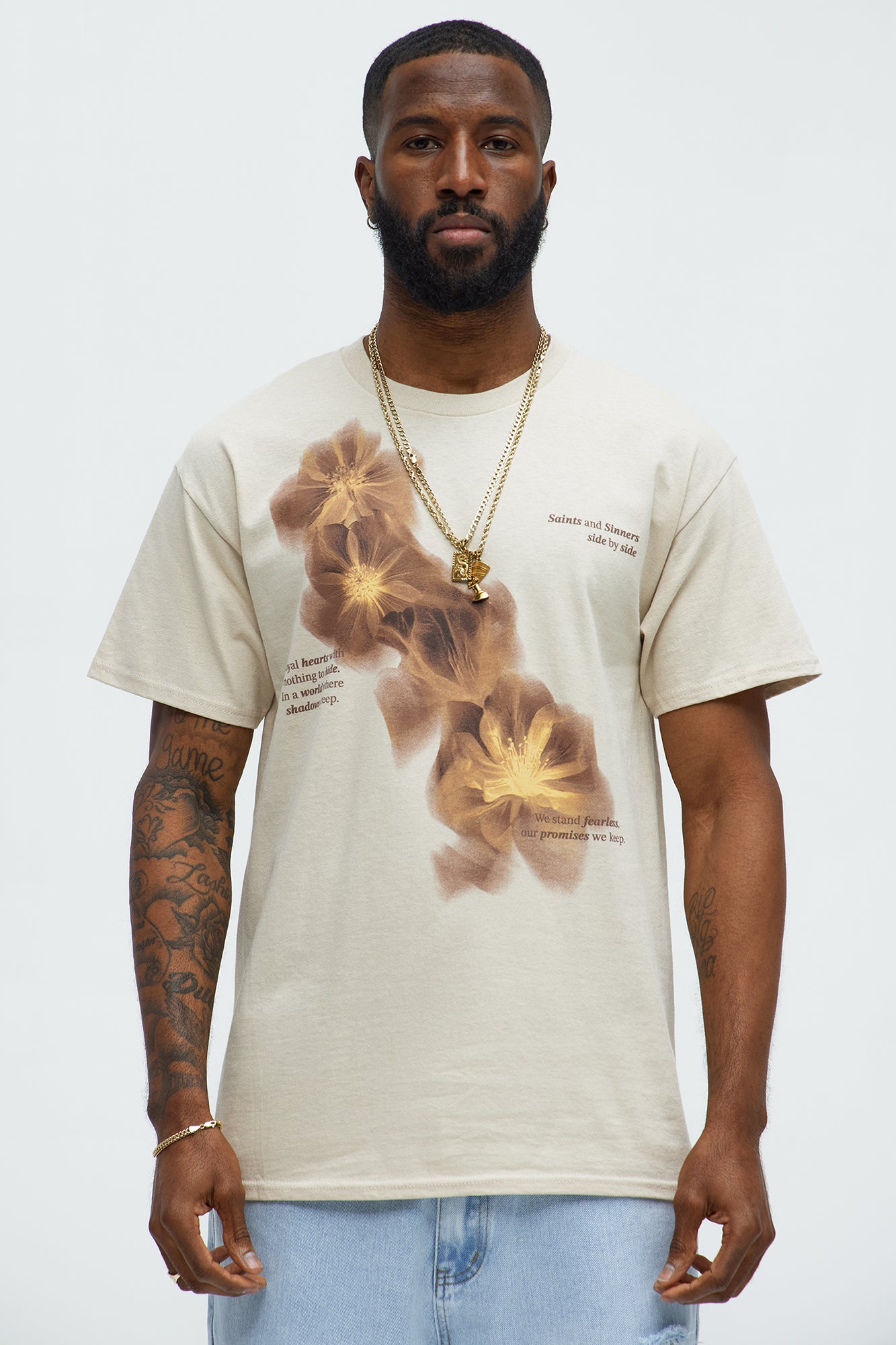 Loyal Floral Short Sleeve Tee - Sand