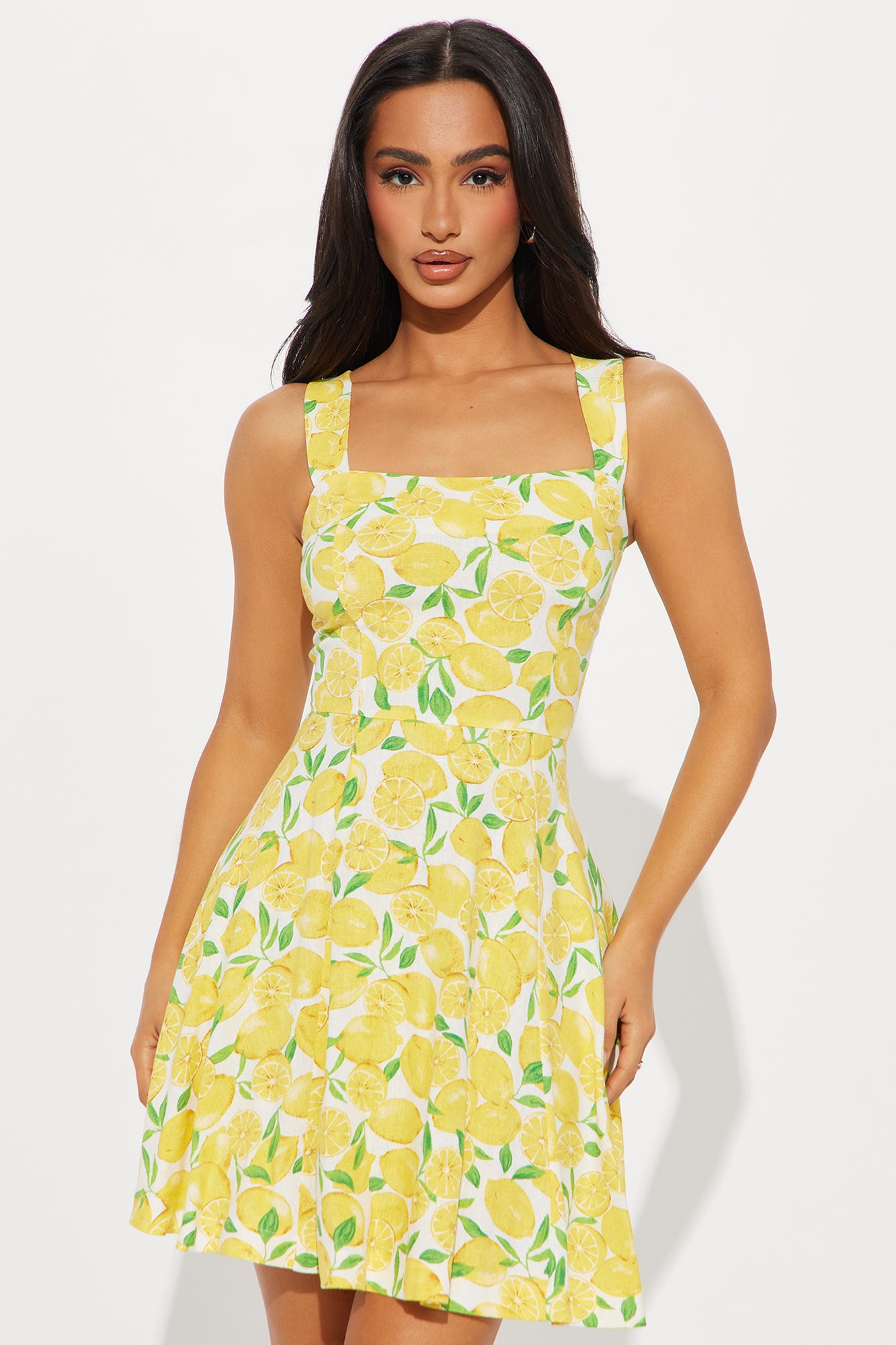 Easy Living Lemon Mini Dress - Yellow/combo