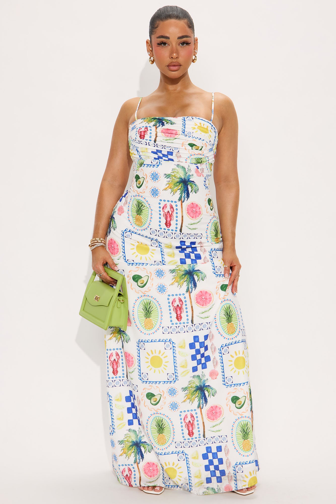 Summer Farmers Market Maxi Dress - Multi Color Special