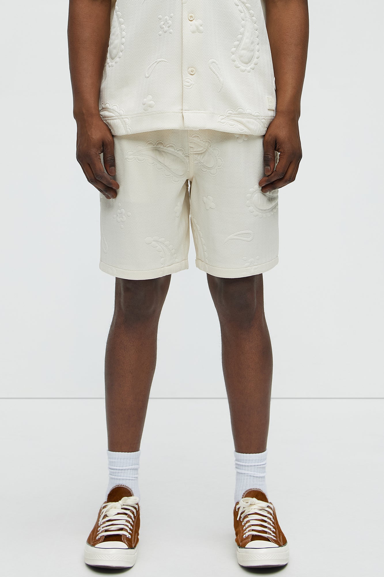 Heavyweight Textured Jacquard Relaxed Short - Off White Online Sale